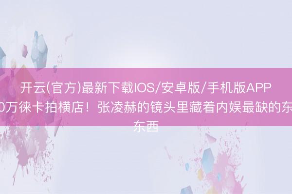 开云(官方)最新下载IOS/安卓版/手机版APP 30万徕卡拍横店！张凌赫的镜头里藏着内娱最缺的东西