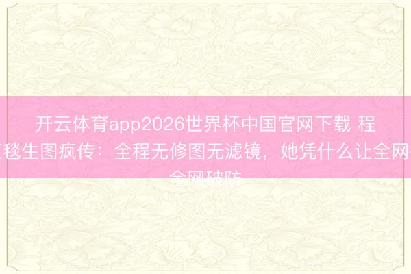 开云体育app2026世界杯中国官网下载 程潇红毯生图疯传：全程无修图无滤镜，她凭什么让全网破防