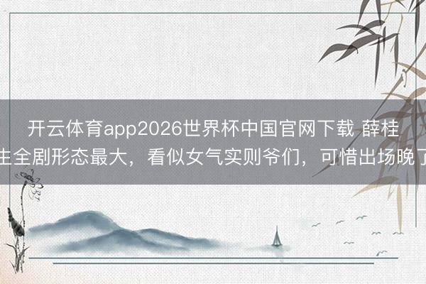开云体育app2026世界杯中国官网下载 薛桂生全剧形态最大，看似女气实则爷们，可惜出场晚了