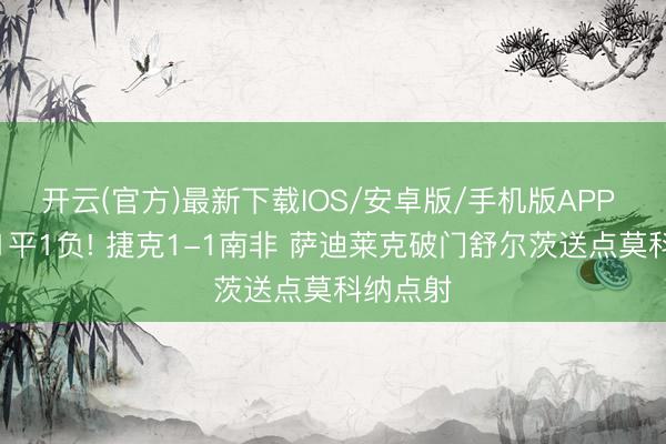开云(官方)最新下载IOS/安卓版/手机版APP 两队皆1平1负! 捷克1-1南非 萨迪莱克破门舒尔茨送点莫科纳点射